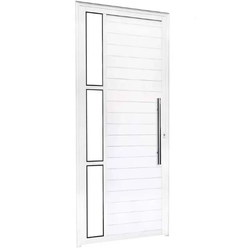 Porta Lambril Branco com Vidro e Puxador
