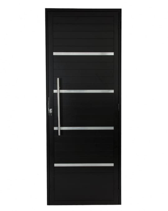 Porta Lambril Preta com friso e puxador